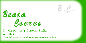 beata cseres business card